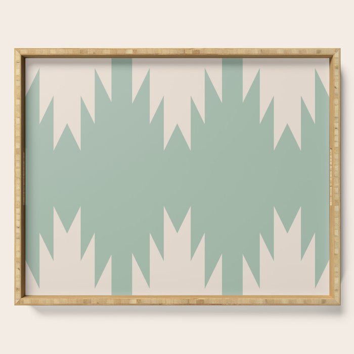 Geometric Southwestern Minimalism - Neutral Sage Green Serving Tray Gallery Image 1