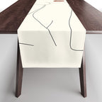 Colorful Thoughts Minimal Line Art Woman with Flowers Table Runner Gallery Image 1