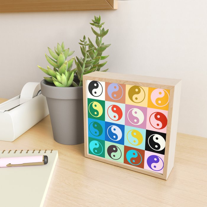 Checkered Yin Yang Pattern (Color Block Version) Mini Art Print Gallery Image 2