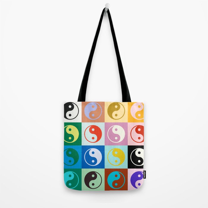 Checkered Yin Yang Pattern (Color Block Version) Tote Bag Gallery Image 2