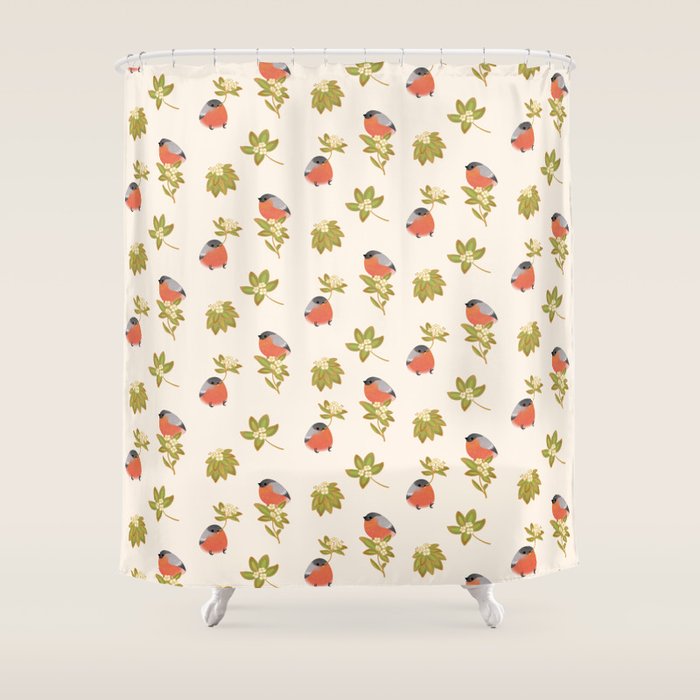 Eurasian bullfinch Shower Curtain Gallery Image 1