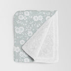 Cluster Flower Vines - Mint Throw Blanket Gallery Image 3
