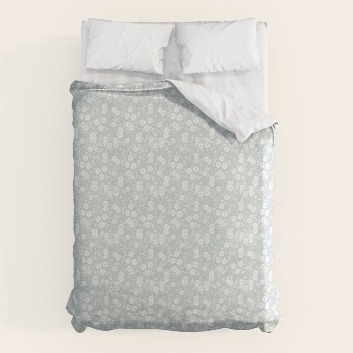 Cluster Flower Vines - Mint Duvet Cover Gallery Image 6