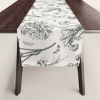 Toile de Jouy Vintage French Floral Table Runner Gallery Image 1