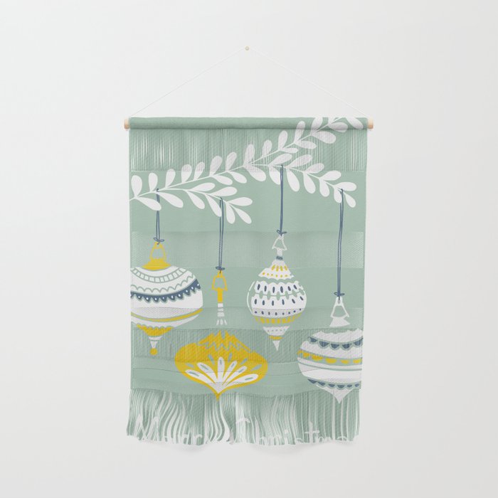 Cheerful little Christmas baubles mint Wall Hanging Gallery Image 1