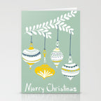 Cheerful little Christmas baubles mint Stationery Card Gallery Image 2