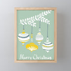 Cheerful little Christmas baubles mint Mini Art Print Gallery Image 1