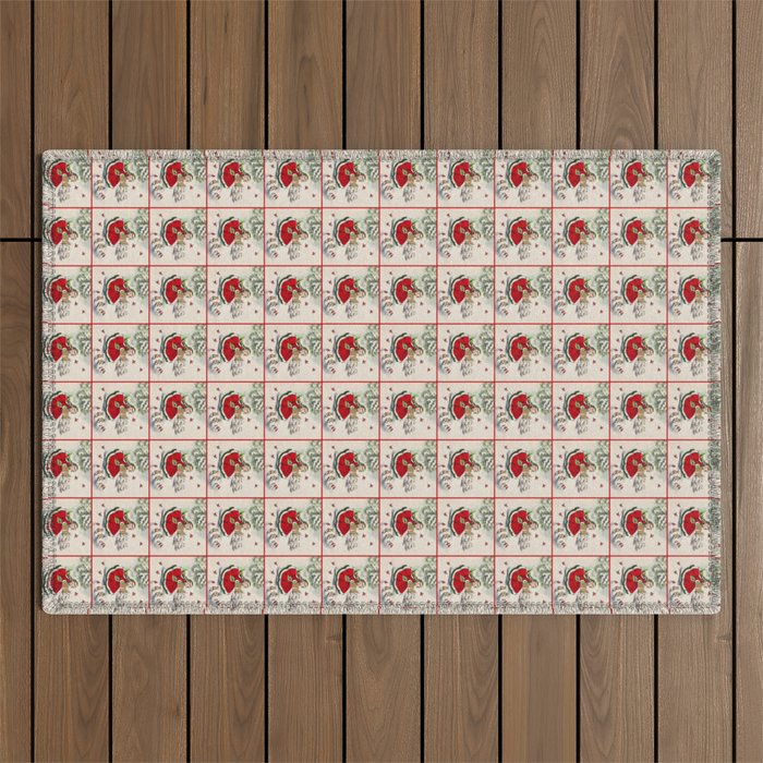 Vintage Christmas Girl Outdoor Rug Gallery Image 1