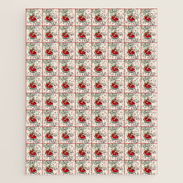 Vintage Christmas Girl Jigsaw Puzzle Gallery Image 1