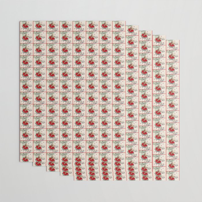 Vintage Christmas Girl Wrapping Paper Gallery Image 3