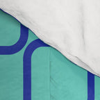 Mod Links Mid Century Modern Geometric Pattern Aqua Blue Comforter Gallery Image 4