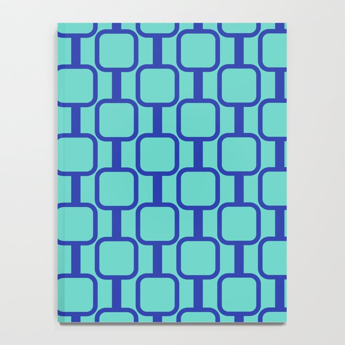 Mod Links Mid Century Modern Geometric Pattern Aqua Blue Notebook Gallery Image 4