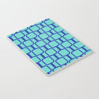 Mod Links Mid Century Modern Geometric Pattern Aqua Blue Notebook Gallery Image 3
