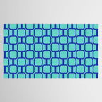 Mod Links Mid Century Modern Geometric Pattern Aqua Blue Tablecloth Gallery Image 2