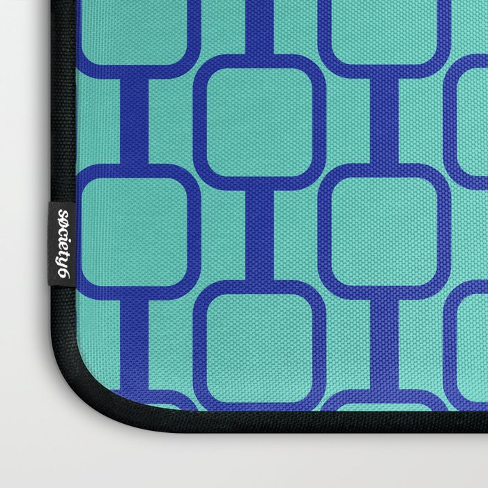 Mod Links Mid Century Modern Geometric Pattern Aqua Blue Laptop Sleeve Gallery Image 3
