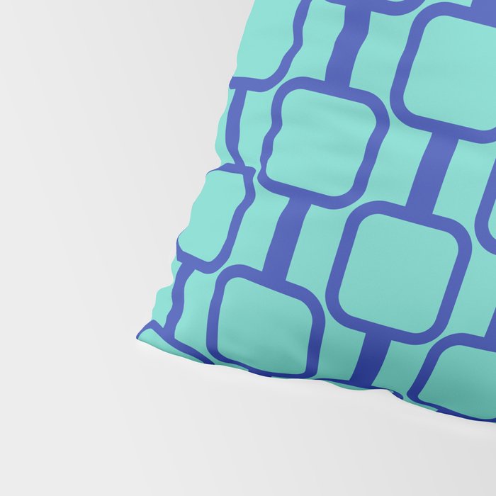 Mod Links Mid Century Modern Geometric Pattern Aqua Blue Pillow Sham Gallery Image 4