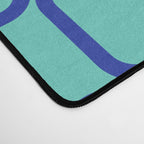 Mod Links Mid Century Modern Geometric Pattern Aqua Blue Desk Mat Gallery Image 4