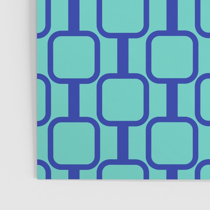 Mod Links Mid Century Modern Geometric Pattern Aqua Blue Poster Gallery Image 3
