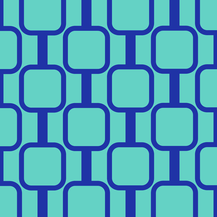 Mod Links Mid Century Modern Geometric Pattern Aqua Blue Coffee Mug Gallery Image 2