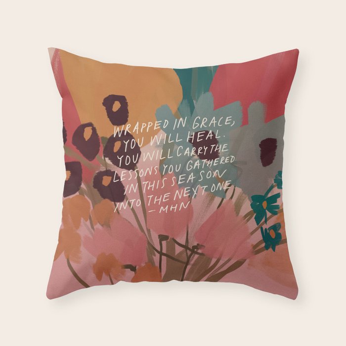 Wrapped in. grace Throw Pillow Gallery Image 6