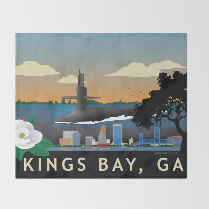 Kings Bay, GA - Submarine Homeport Throw Blanket Gallery Image 2