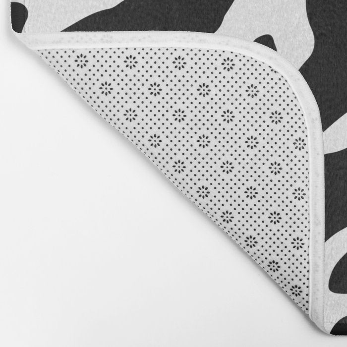 Abstract black and white paint stripe pattern Bath Mat Gallery Image 2