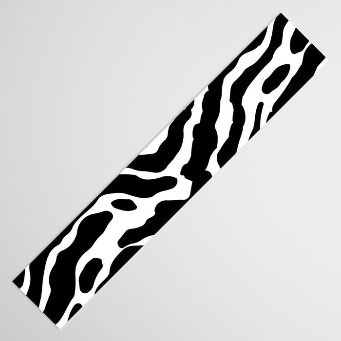 Abstract black and white paint stripe pattern Table Runner Gallery Image 3
