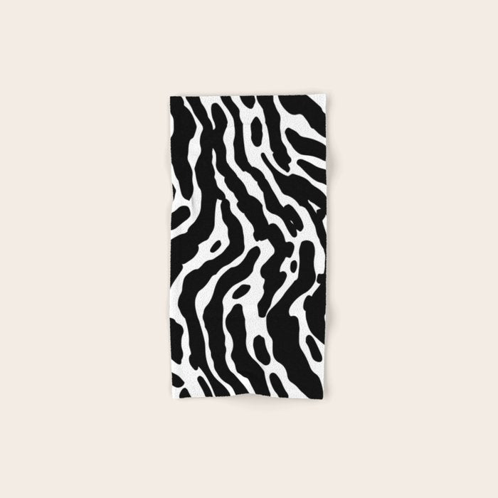 Abstract black and white paint stripe pattern Bath Towel Gallery Image 1