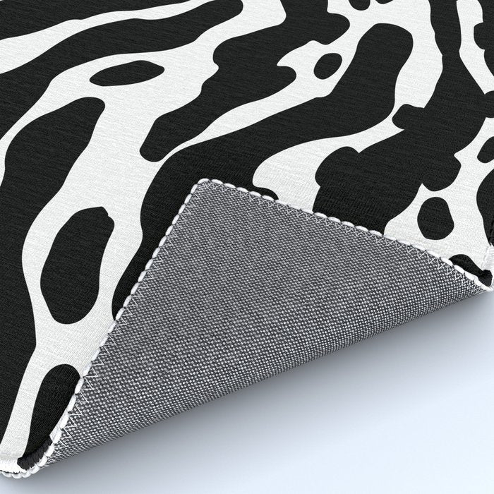 Abstract black and white paint stripe pattern Rug Gallery Image 4