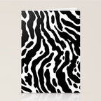 Abstract black and white paint stripe pattern Stationery Card Gallery Image 2