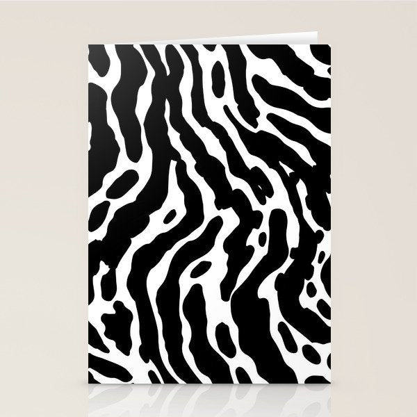 Abstract black and white paint stripe pattern Stationery Card Gallery Image 2