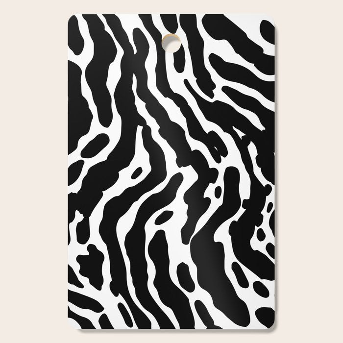 Abstract black and white paint stripe pattern Cutting Board Gallery Image 1