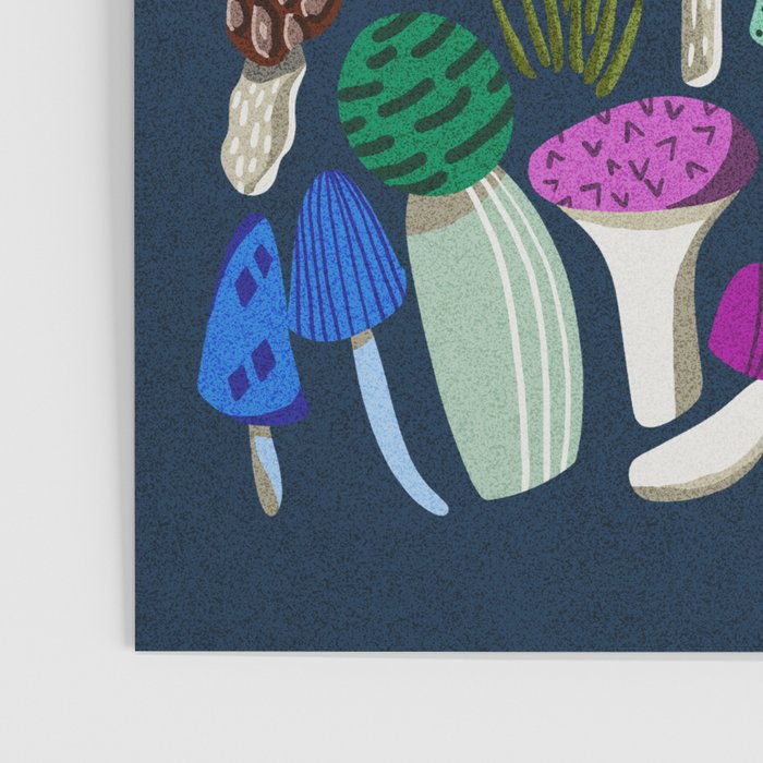 Mushrooms - mushroom, shrooms, mushroom print, rainbow, woodland, andrea lauren Poster Gallery Image 3