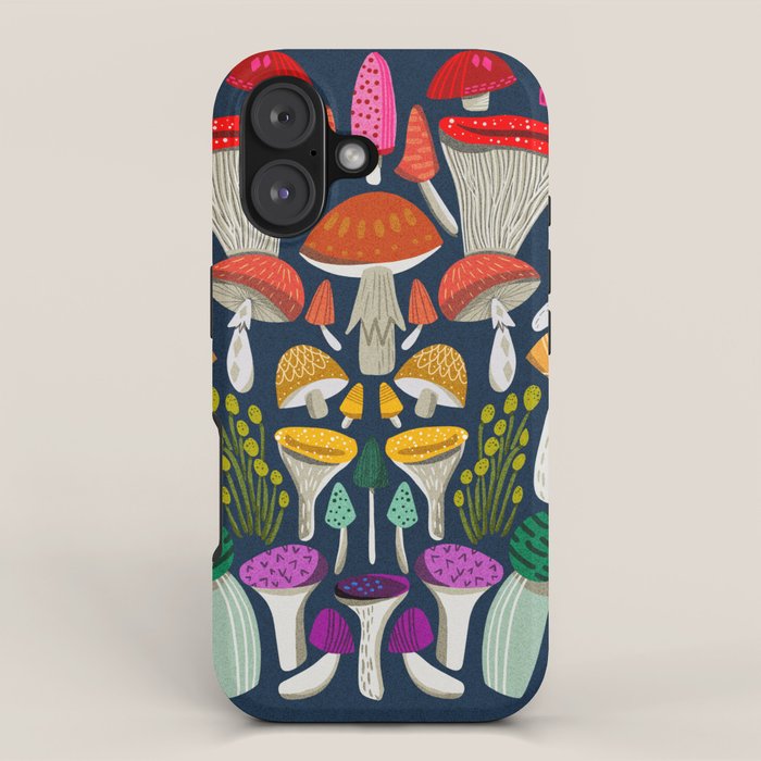Mushrooms - mushroom, shrooms, mushroom print, rainbow, woodland, andrea lauren iPhone Case Gallery Image 1
