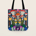 Mushrooms - mushroom, shrooms, mushroom print, rainbow, woodland, andrea lauren Tote Bag Gallery Image 1