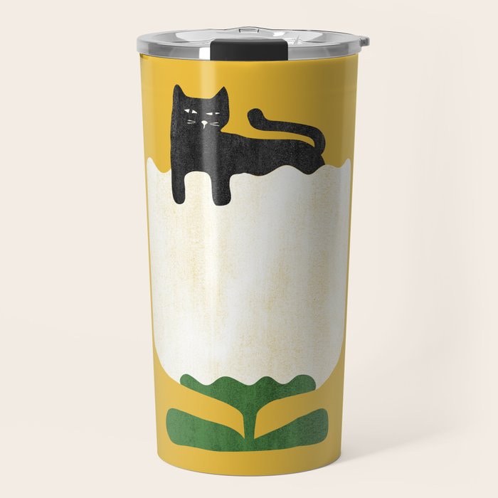 Still life with cat and flower Travel Mug Gallery Image 1