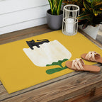Still life with cat and flower Outdoor Rug Gallery Image 2