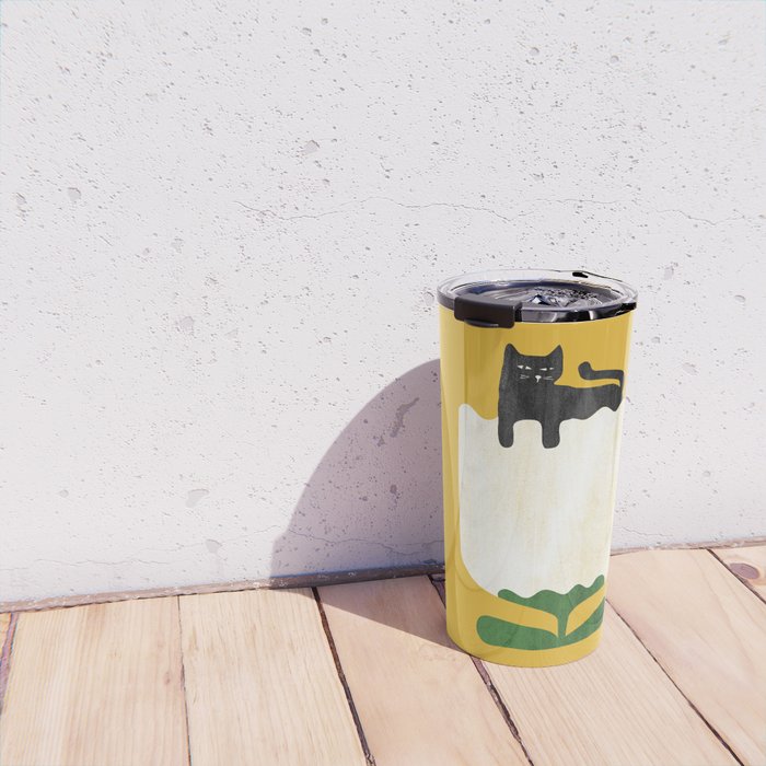 Still life with cat and flower Travel Mug Gallery Image 4