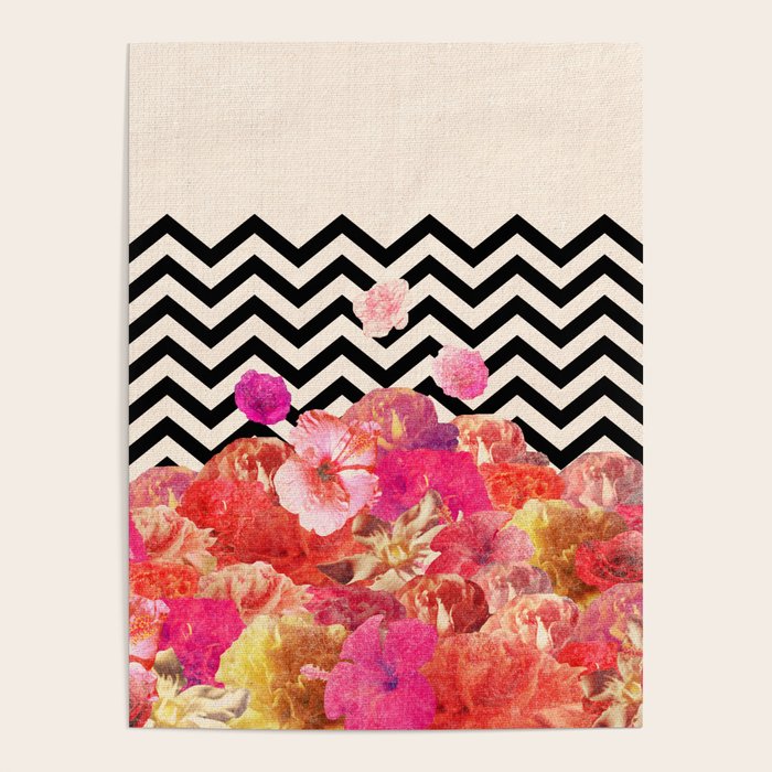 Chevron Flora II Poster Gallery Image 1