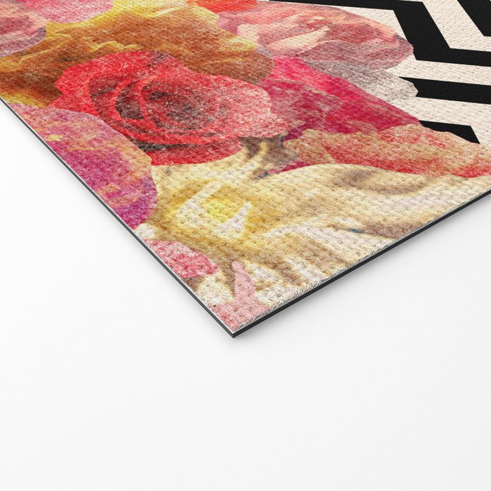 Chevron Flora II Welcome Mat Gallery Image 2