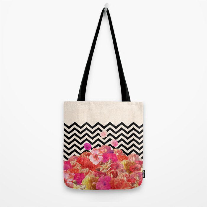 Chevron Flora II Tote Bag Gallery Image 2