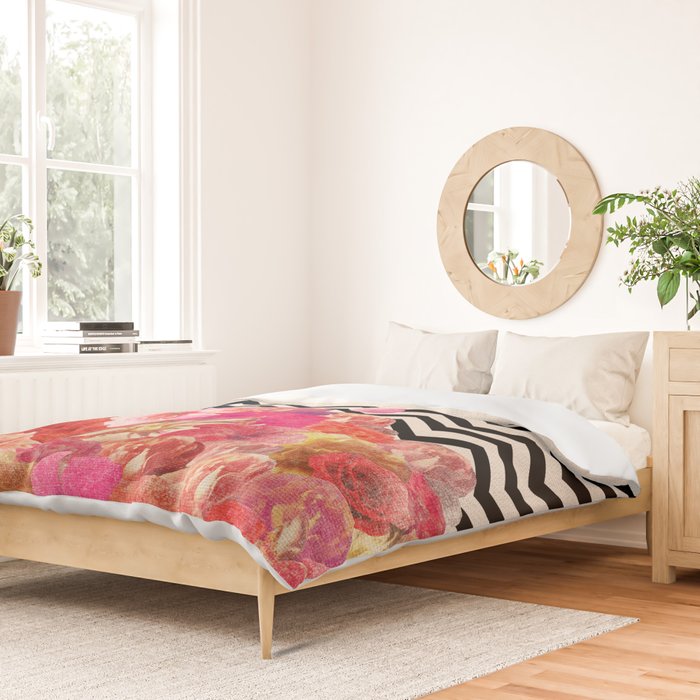 Chevron Flora II Duvet Cover Gallery Image 2