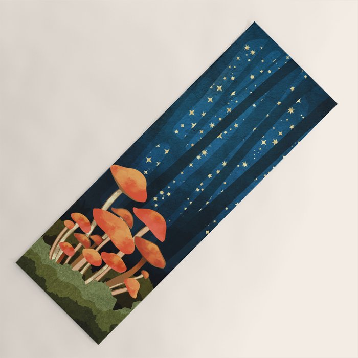 Midnight Mushrooms Yoga Mat Gallery Image 1