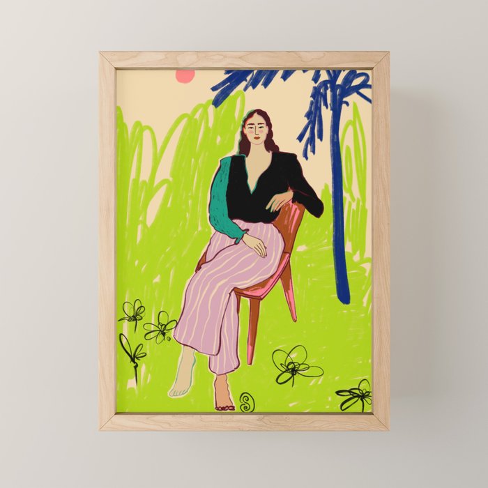 RELAXED WOMAN Mini Art Print Gallery Image 1