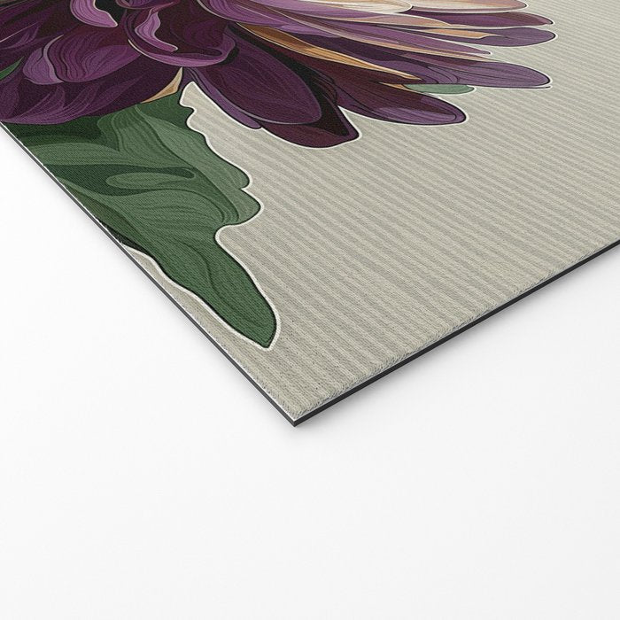 Birthflower Gift Aster Flower Art Floral Print Japanese Wall Art Poster Birthday Painting for her Welcome Mat Gallery Image 2