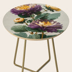 Birthflower Gift Aster Flower Art Floral Print Japanese Wall Art Poster Birthday Painting for her Side Table Gallery Image 2