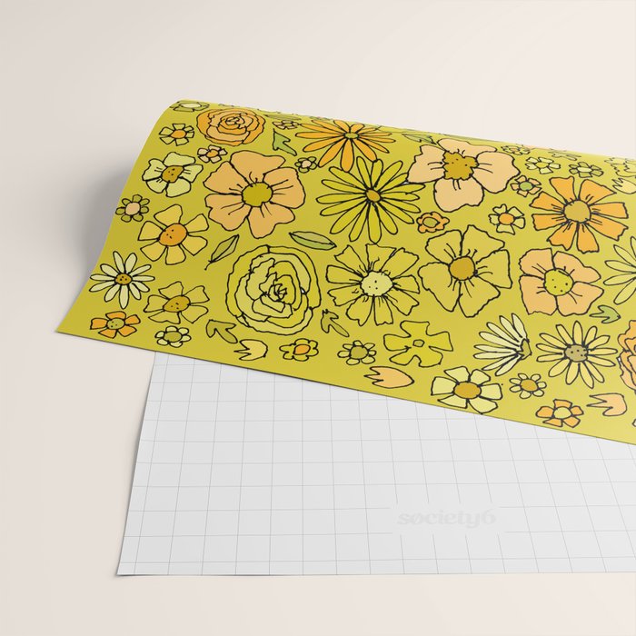 retro flower power wallpaper dreams // art by surfy birdy Wrapping Paper Gallery Image 2
