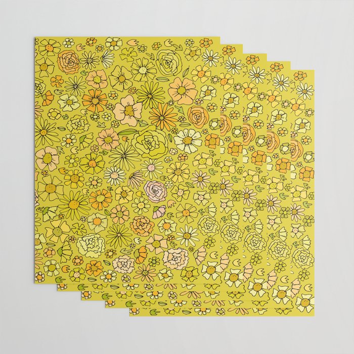retro flower power wallpaper dreams // art by surfy birdy Wrapping Paper Gallery Image 3