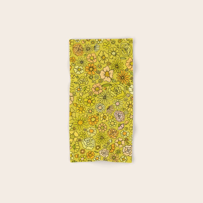 retro flower power wallpaper dreams // art by surfy birdy Bath Towel Gallery Image 1