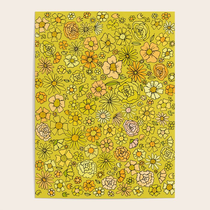 retro flower power wallpaper dreams // art by surfy birdy Poster Gallery Image 4